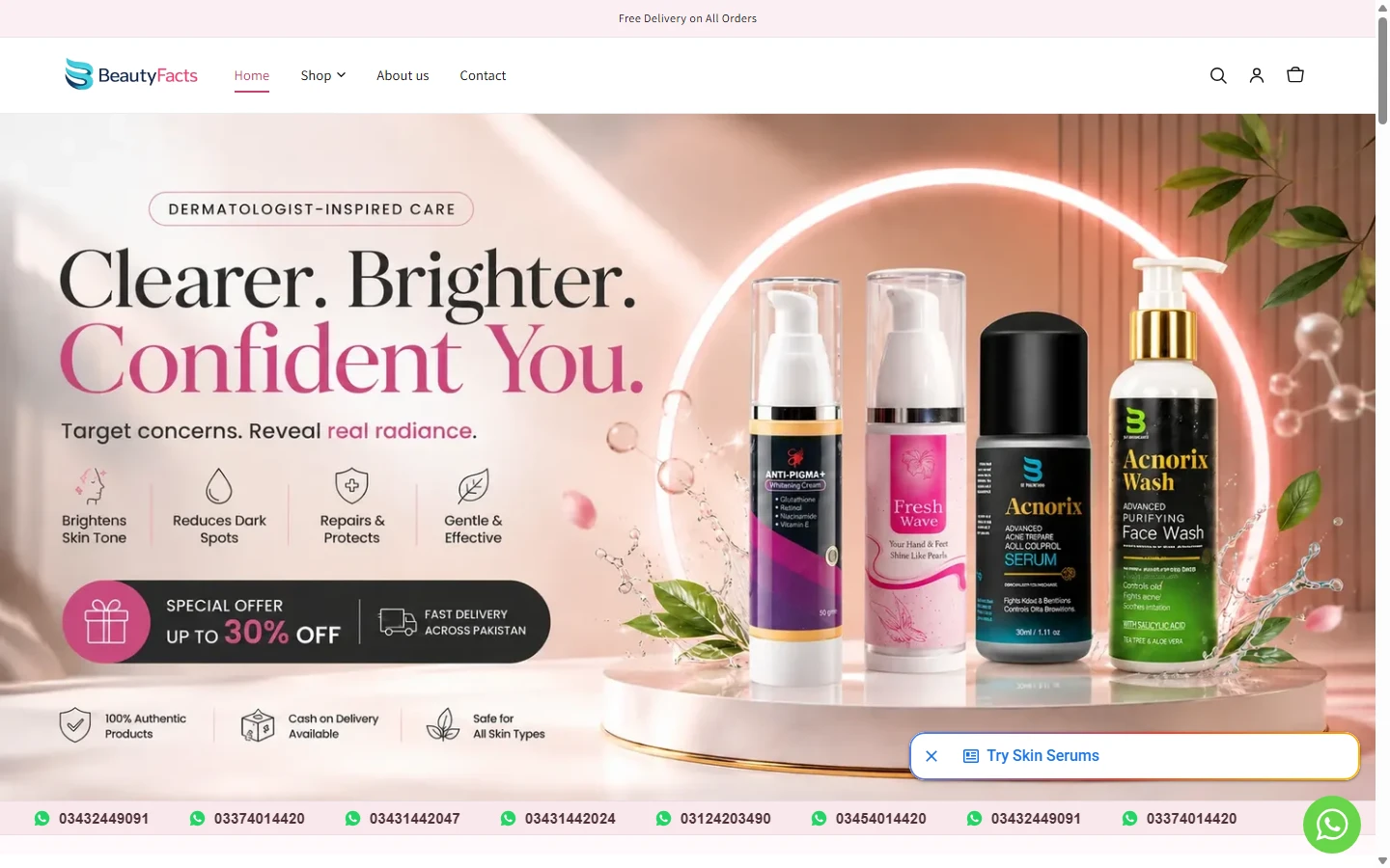 BeautyFacts desktop homepage, captured 2026-10-11