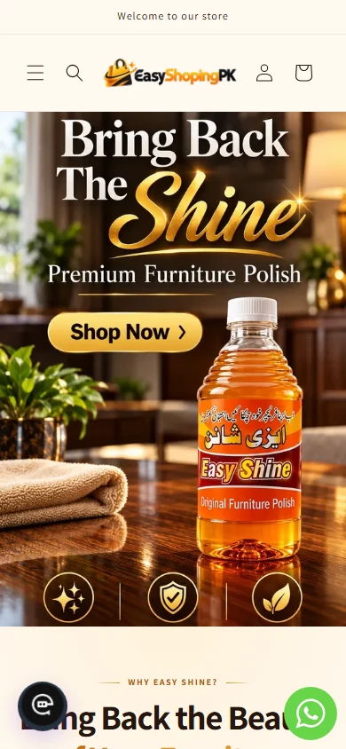 EasyShopingPK mobile homepage, captured 2026-10-11