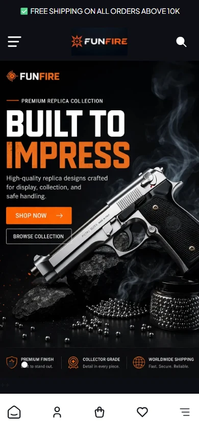 Funfire mobile homepage, captured 2026-10-11