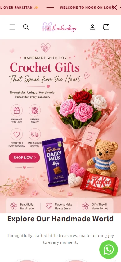 Hol Gifts mobile homepage, captured 2026-10-11