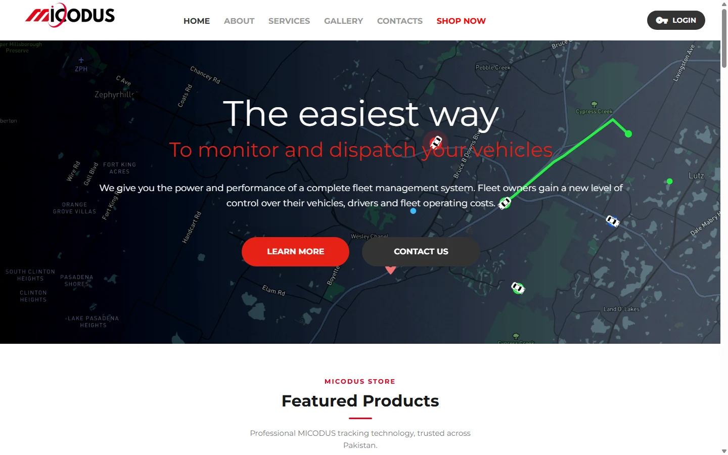 Micodus desktop homepage, captured 2026-10-11